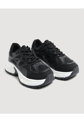 Tenis Chunky Sport Black Para Mujer Negro Ostu