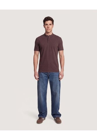 Polo Cuello Mao Regular  Para Hombre Café Ostu Ostu