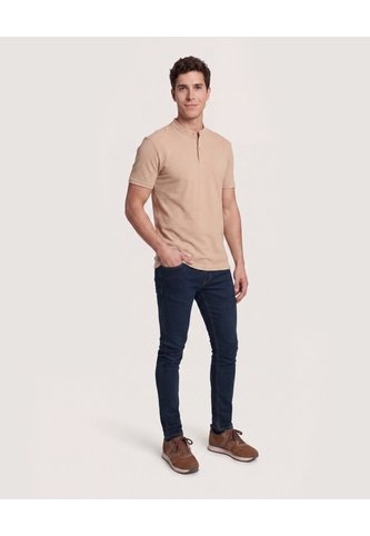 Polo Cuello Mao Regular  Para Hombre Café Ostu Ostu
