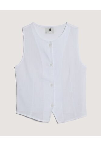 Chaleco  Para Mujer Plano Color Blanco Marca Ostu #40250037 Ostu