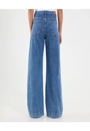 Jean Para Mujer Wide-Leg Color Azul Marca Ostu #40160579