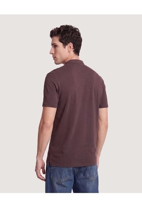 Polo Cuello Mao Regular Para Hombre Café Ostu