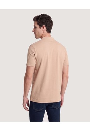 Polo Cuello Mao Regular Para Hombre Café Ostu