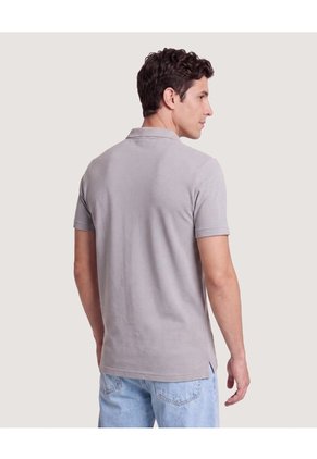 Polo Essential Regular  Para Hombre Gris Ostu