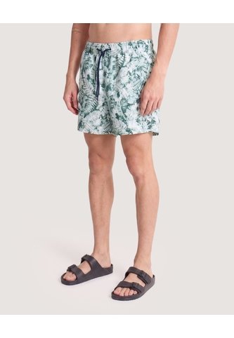 Pantaloneta De Baño Estampada  Para Hombre Verde Ostu Ostu