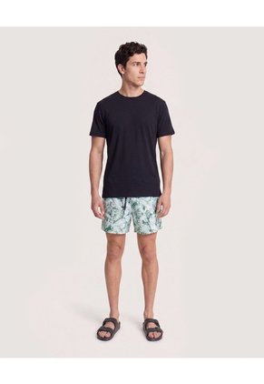 Pantaloneta De Baño Estampada Para Hombre Verde Ostu