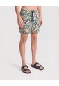 Pantaloneta De Baño Estampada  Para Hombre Crema Ostu de Ostu