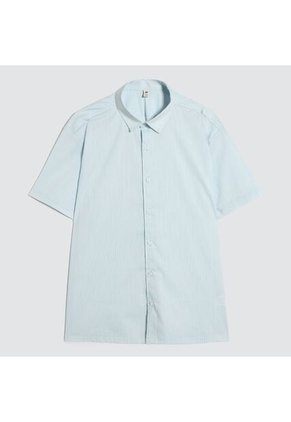 Camisa Para Hombre Manga Corta Sin Bolsillo Color Azul Claro Marca Ostu #60010773