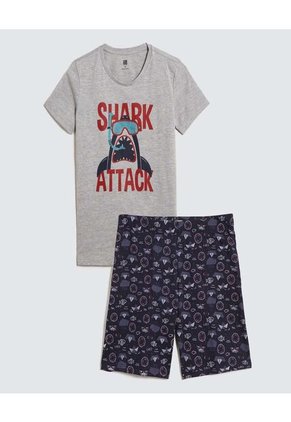 Pijama Para Niño M/C P/C Color Gris  Marca Ostu #80040090