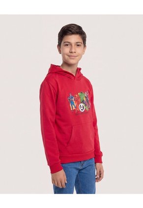 Buzo Con Capota Avengers Unidos Para Niño Infantil Niño Rojo Ostu