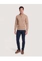 Saco Tejido Con Cremallera  Para Hombre Beige Ostu de Ostu