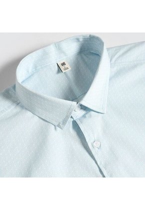 Camisa Para Hombre Manga Corta Sin Bolsillo Color Azul Claro Marca Ostu #60010773