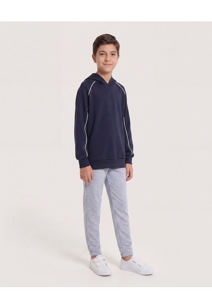 Buzo Deportivo Con Lienas En Contraste Para Niño  Infantil Niño Azul Ostu