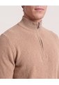 Saco Tejido Con Cremallera  Para Hombre Beige Ostu de Ostu