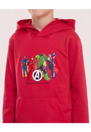 Buzo Con Capota Avengers Unidos Para Niño Infantil Niño Rojo Ostu
