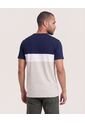 Camiseta Henley Bloques Color  Para Hombre Azul Ostu de Ostu