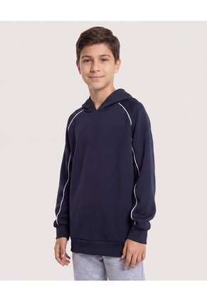 Buzo Deportivo Con Lienas En Contraste Para Niño Infantil Niño Azul Ostu