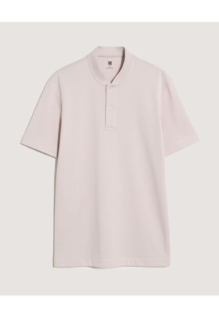 Polo  Para Hombre Cuello Mao Sin Bolsillo Color Beige Marca Ostu #60110910