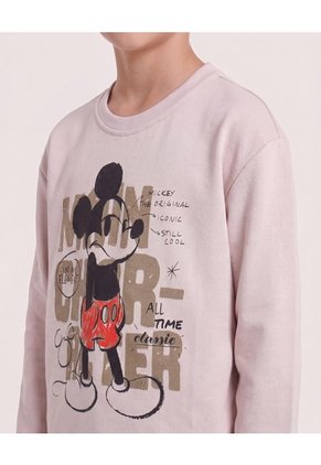 Buzo Mickey Mouse Art Clásico Para Niño  Infantil Niño Beige Ostu