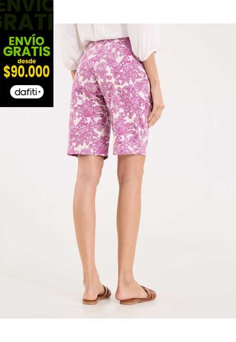 Bermuda Para Mujer Regular Corto Color Morado Marca Ostu #40100107 Ostu