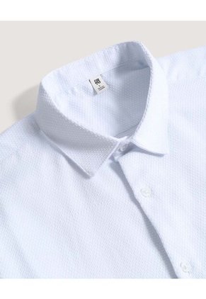 Camisa  Para Hombre Manga Corta Sin Bolsillo Cuello C Color Blanco Marca Ostu #60010904