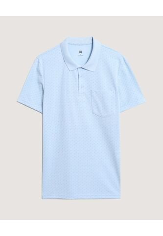 Polo  Para Hombre Cuello Tejido Con Bolsillo Color Azul Marca Ostu #60110874 Ostu