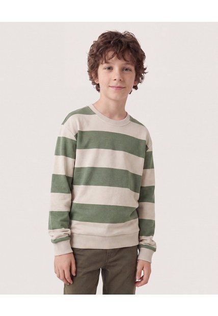 Buzo Preteñido A Rayas  Infantil Niño Beige Ostu