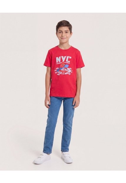 Camiseta Spider-Man Nyc Hero Para Niño  Infantil Niño Rojo Ostu