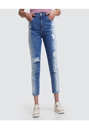 Jean Para Mujer Mom Color Azul  Marca Ostu #40160234