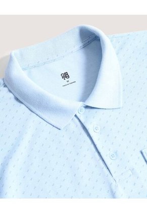 Polo  Para Hombre Cuello Tejido Con Bolsillo Color Azul Marca Ostu #60110874