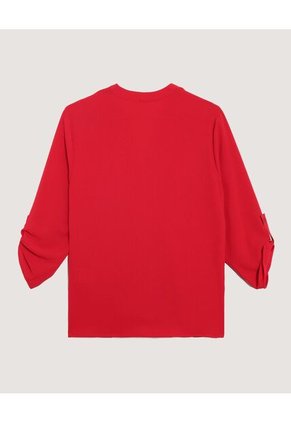 Blusa  Para Mujer Manga 3/4 Color Rojo Marca Ostu #40121258