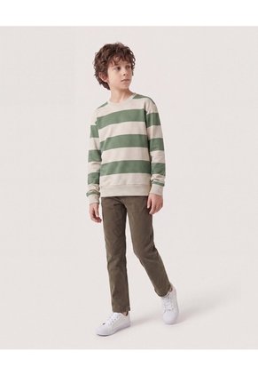 Buzo Preteñido A Rayas  Infantil Niño Beige Ostu