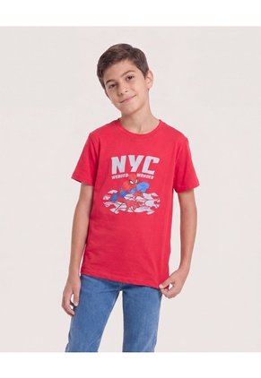 Camiseta Spider-Man Nyc Hero Para Niño  Infantil Niño Rojo Ostu