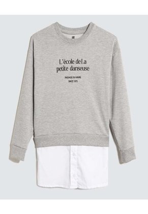 Buzo Para Niña Cuello Redondo Color Gris  Marca Ostu #90060103