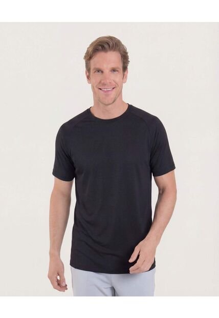 Camiseta Texturizada Con Reflectivo  Para Hombre Negro Ostu