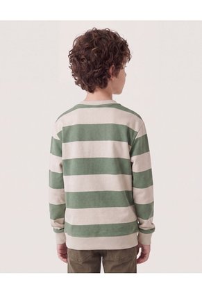 Buzo Preteñido A Rayas  Infantil Niño Beige Ostu
