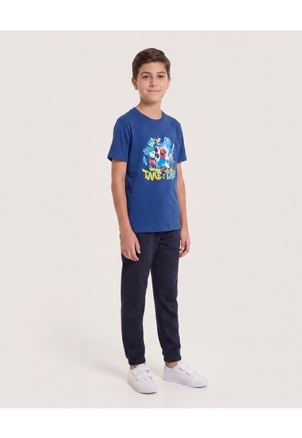 Camiseta Mickey Y Amigos Take It Easy Para Niño  Infantil Niño Azul Ostu