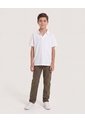 Polo Básico Cuello V Para Niño  Infantil Niño Crema Ostu de Ostu