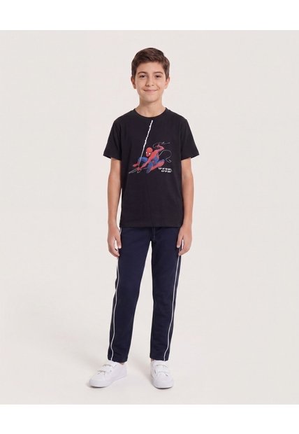 Camiseta Spider-Man Acción En Red Para Niño  Infantil Niño Negro Ostu