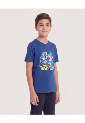 Camiseta Mickey Y Amigos Take It Easy Para Niño Infantil Niño Azul Ostu
