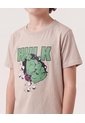 Camiseta Manga Corta Con Hulk  Infantil Niño Beige Ostu de Ostu