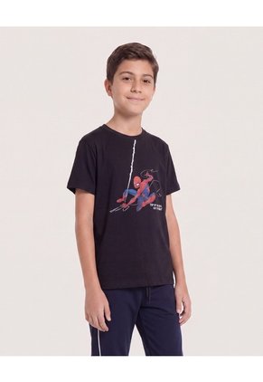 Camiseta Spider-Man Acción En Red Para Niño  Infantil Niño Negro Ostu