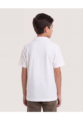 Polo Básico Cuello V Para Niño Infantil Niño Crema Ostu