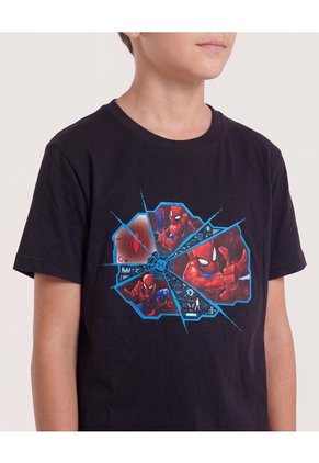 Camiseta Spider-Man Multiverso Para Niño Infantil Niño Negro Ostu