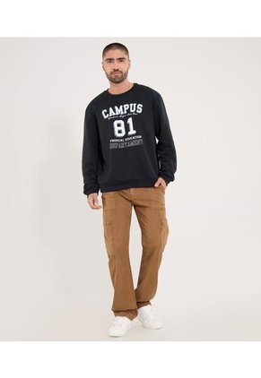 Buzo Para Hombre Cuello Redondo Color Negro Marca Ostu #60060602