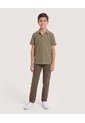 Polo Básico Cuello V Para Niño  Infantil Niño Verde Ostu de Ostu
