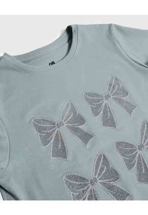 Camiseta Infantil Niña Manga Corta Cuello Redondo Color Azul Marca Ostu #90090296