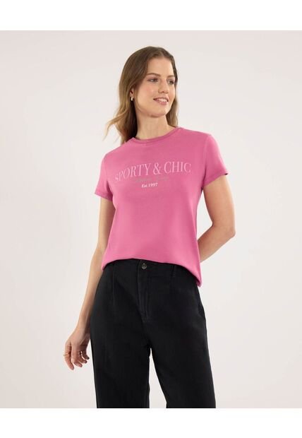 Camiseta Para Mujer Manga Corta Cuello Redondo Color Morado Marca Ostu #40092611