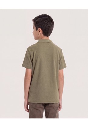 Polo Básico Cuello V Para Niño Infantil Niño Verde Ostu