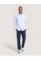 Camisa  Para Hombre Manga Larga Sin Bolsillo Cuello C Color Azul Marca Ostu #60019068 de Ostu